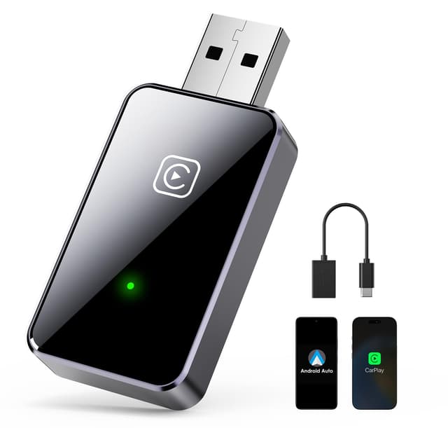 CarPlay Wireless Adapter für iPhone, 2025 Mini Car Play Kabellos Dongle Konvertiert Kabelgebunden zu Kabellos, Plug and Play CarPlay Adapter Kompatibel mit iPhone iOS 10+ und Autos mit CarPlay f¨¹r IOS&Android