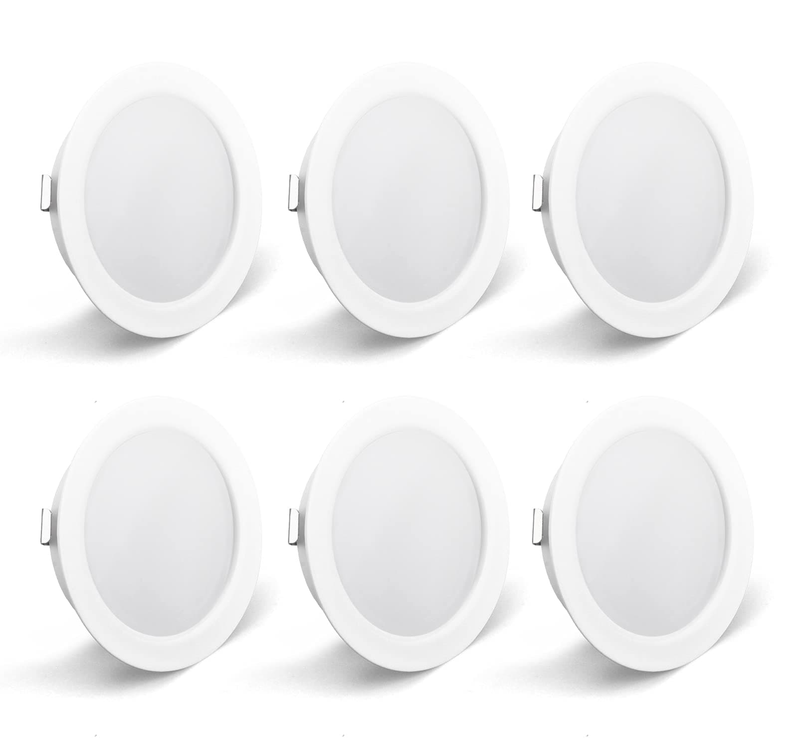 KYOTECH 6er Set LED Möbelleuchte 230V,3.5W LED IP44 G4 15mm Flache Möbel Einbaustrahler,3000K Warmweiß,Küchenhaube Leuchte,Badleuchte Einbauspot(Weiß) 6er-weiß