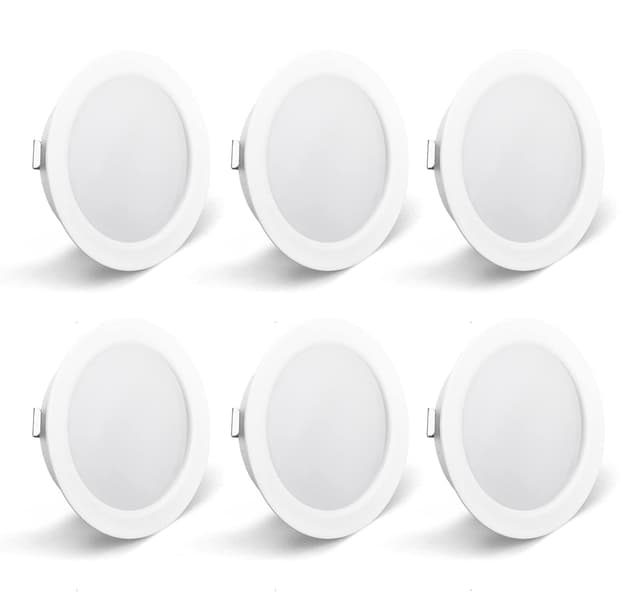 KYOTECH 6er Set LED Möbelleuchte 230V,3.5W LED IP44 G4 15mm Flache Möbel Einbaustrahler,3000K Warmweiß,Küchenhaube Leuchte,Badleuchte Einbauspot(Weiß) 6er-weiß