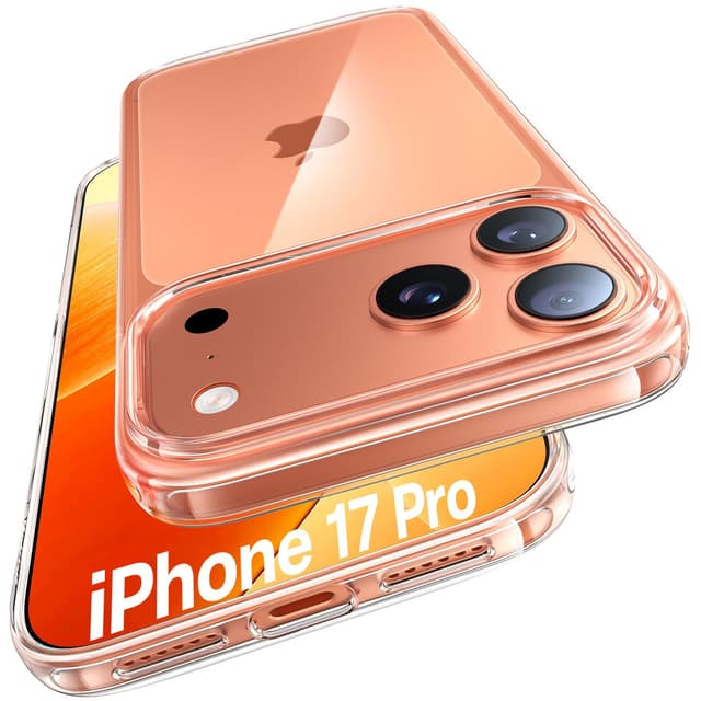 TORRAS Crystal Clear für iPhone 17 Pro Hülle Klar [Ultra Dünn & 100% Anti-Vergilbung] Handyhülle iPhone 17 Pro Case TOP Militärschutz Stoßfest Silikon Durchsichtig Weicher Griff Transparent Transparent 17 Pro