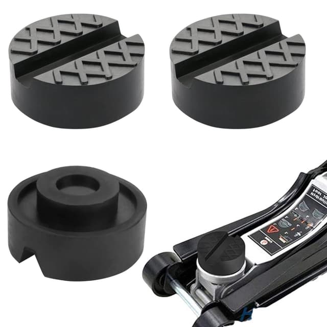 3 Stück Wagenheber Gummiauflage, Universal Gummiauflage Wagenheber, mit Rillen und Waffeloberfläche Kann für Wagenheber und Hebebühnen Rangierwagenheber (Schwarz)