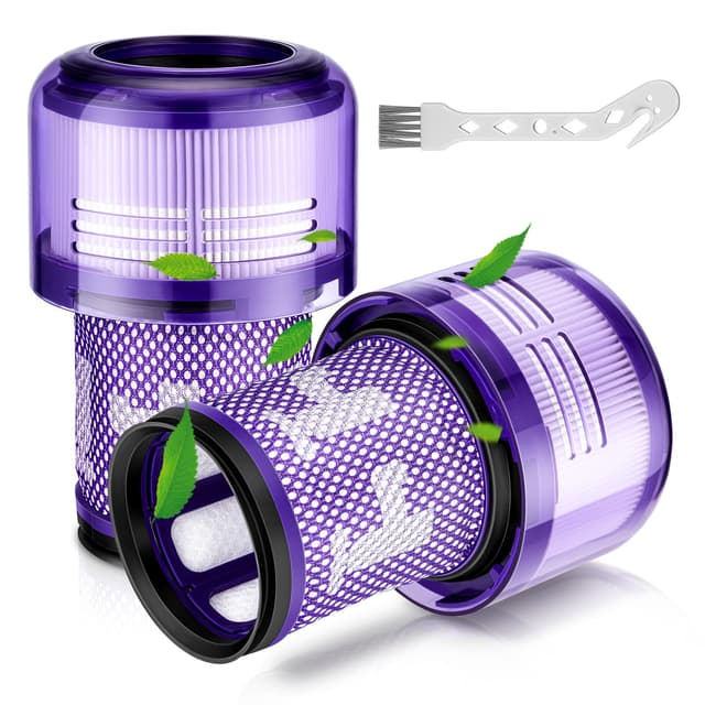 Filter Für Dyson V12-2 Stück Ersatzfilter Filter für Dyson V12 Detect Slim Absolute/Total Clean/Extra/Fluffy Vacuum Cleaner,Waschbar Ersatzteile V12 Hepa Filter Zubehör, Ersetzen Sie Part 971517-01 2 Pack
