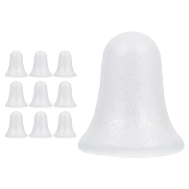 EXCEART 10stücke Schaum Glocken DIY Weihnachtsbaum Dekorationen Bastelmaterial Unbemalte Schaumglocken Für Handwerksprojekte Höhe Für Weihnachtsfeiern Und Bastelarbeiten