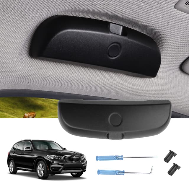 LUWU Kompatibel mit BMW X1 X2 X3 X5 1er 3er 5er 7er Auto Sonnenbrillenhalter Auto Brillenhalter,Sonnenbrillenhalterung Brillenetui Innenraum Zubehör,Auto Glasses Case Holder Brillenetui(Schwarz) X Series-Schwarz
