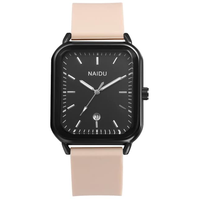 Avaner Uhren Damen Herren Rechteckig: Herrenuhr Damenuhr aus Silikon Weiches Gelee Armband Rechteckuhr Sportuhr Analog Quarz Uhr Geschenk für Männer Frauen Khaki
