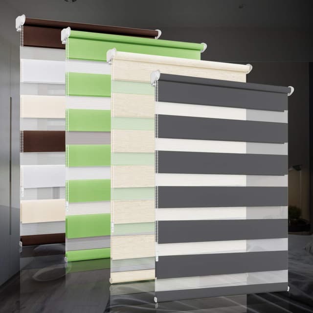 bobodeco Doppelrollo klemmfix ohne Bohren Duo Rollos für Fenster mit Klemmträger, Fensterrollo lichtdurchlässig & verdunkelnd Wandmontage Sichtschutz- Anthrazit B85 x H200cm (Stoffbreite 81cm) B85 x H200 cm Anthrazit