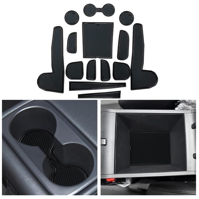 CDEFG Kompatibel mit Hyundai Tucson NX4 2021-2023 2024, Gummimatten Tucson NX4 Mittelkonsole Antirutschmatten rutschfest Becherhalter Gummi Matte Armlehne Tucson 2024 Elektronische Zubehör (Schwarz)