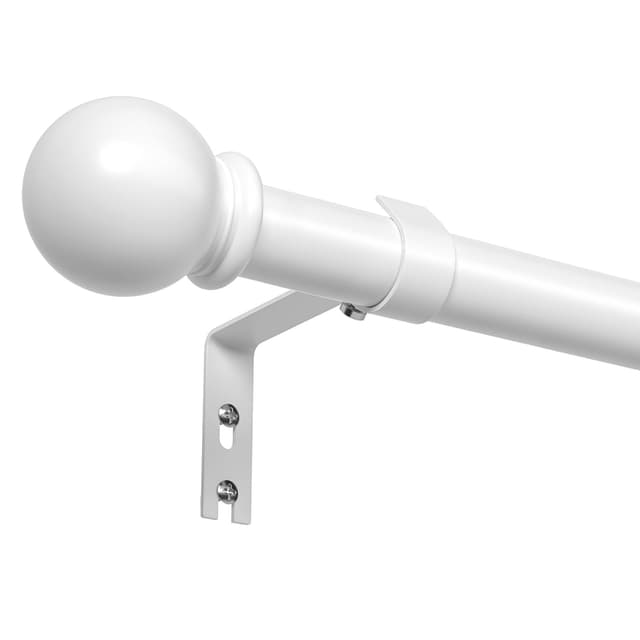 PeSenp Gardinenstange Schwarz 76-305 cm, Ausziehbare Vorhangstange Mit Rundkappen, Metall-Gardinenstange Für Scheibengardinen, Schlafzimmer, Wohnzimmer, Curtain Rod, Weiß Matt 76-305cm Weiß