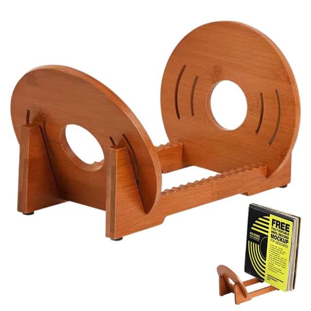 Schallplattenständer aus Holz, Aufbewahrungsbox für 40 Vinylplatten,Tellerständer zur Aufsteller,Prospekthalter Schallplatten Aufbewahrung Schallplatten Halter Ständer Zeitschriften Bücher 30x16.5x9cm