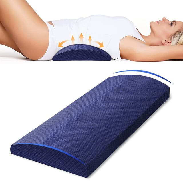 AgoKud lendenkissen rückenkissen lendenwirbelkissen lordosekissen Bett bürostuhl lordosenstütze Stuhl rückenstützkissen lendenwirbelstütze Kissen rückenschmerzen sitzkissen rückenpolster Marineblau