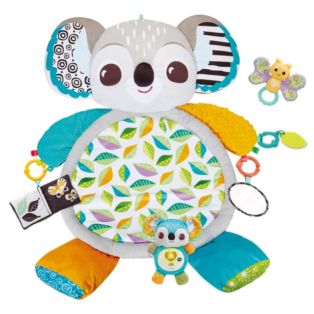 VTech Baby Koala-Spieldecke – Mit Musik, verschiedenen Texturen und abnehmbarem Spielzeug – Interaktive, waschbare Sensorik-Spielmatte – Für Babys von 0-24 Monaten