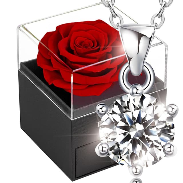 Rote Ewige Echte Rosen,Konservierte Blumen,Handgemachte Rosenbox,Infinity Rose Geschenk Box,Romantisch Geschenkebox für Valentinstag Muttertag Weihnachten Jahrestag Hochzeit Ehefrau Geburtstag Frauen Sechs Klauen
