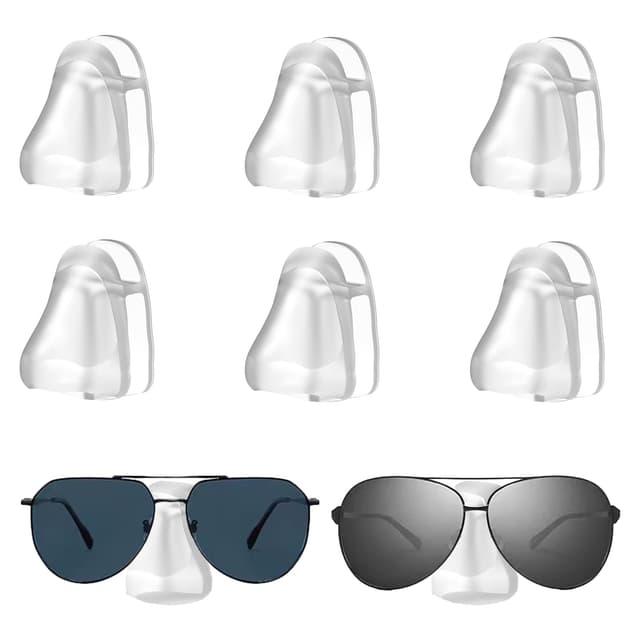 HNLMZ Brillenhalter Wand,6 Stück Selbstklebender Wandmontierter Brillenhalter,Sonnenbrillen Brillenständer,Brillenablage Aufbewahrung Organizer für Aufhängen und Präsentieren von Gläsern(Transparent)