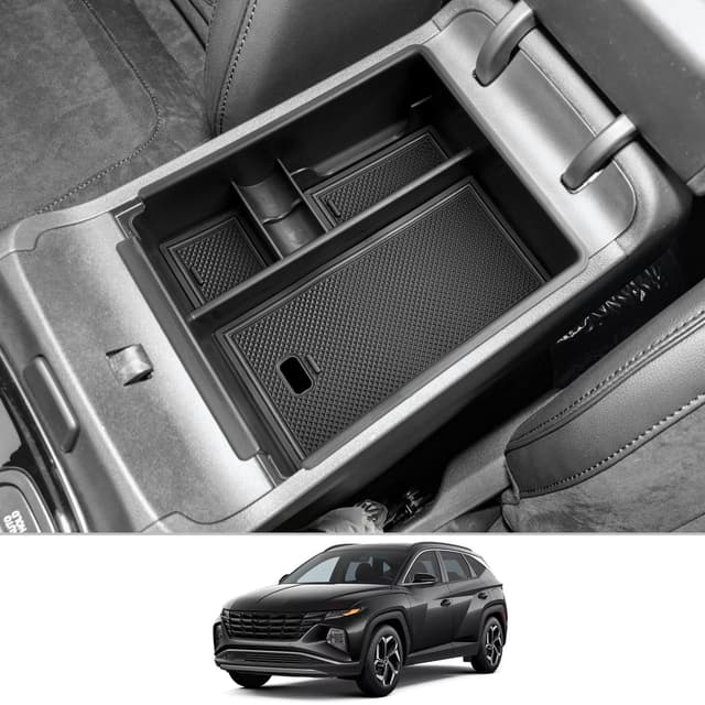 CDEFG Kompatibel mit Hyundai Tucson NX4 2024 2023 2022 2021 Mittelkonsole Organizer Aufbewahrungsbox Zentrale Steuerung Auto Center Console Tray Tucson NX4 2024 Zubehör NX4 Mittelkonsolen Version B