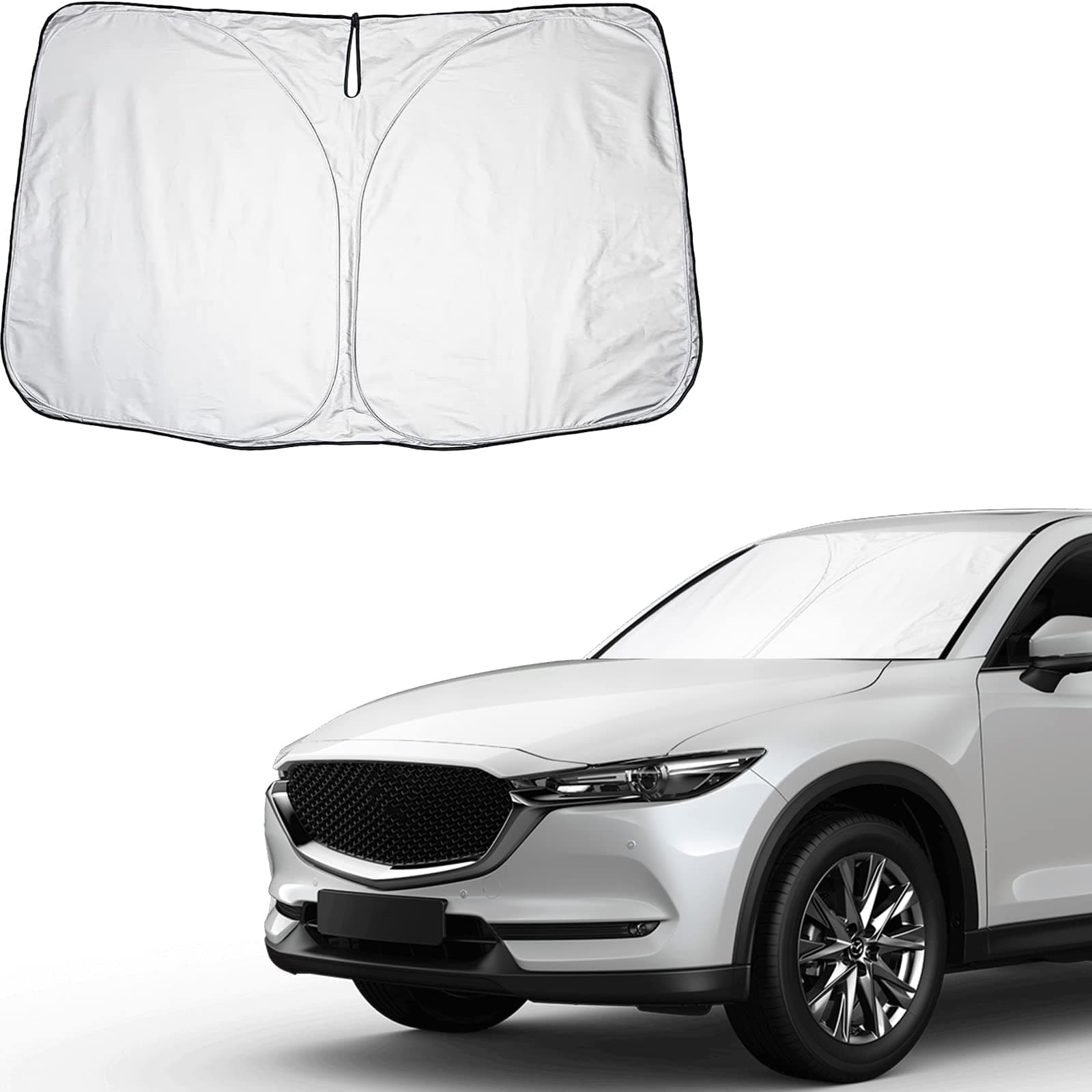 CDEFG Kompatibel mit Mazda CX5 CX-5 KF 2018-2024 2025 Sonnenschutz Abdeckungen Frontscheibe Sonnenschirm Die Vordere Schallwand Windschutzscheibe Auto Sonnenblende Zubehör