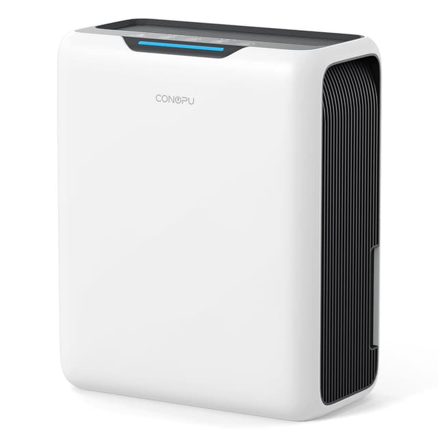 CONOPU Luftentfeuchter 3000ML, Luftentfeuchter Elektrisch, Doppelsemiconductor, 30 dB Schlafmodus, Automatisches Abtauen, 1,3 kWh/Tag, 24-Stunden-Timer, Automatische Abschaltung (White & Black)