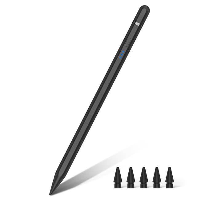 Pencil 1. Generation 4-20 Min Schnellladung (USB-C), Magnetisch Stift für iPad mit Handfläche Ablehnung & Neigung Sensitivität, 2024 Pencil Stylus Pen für iPad 6-10, Air 3-5, Mini 5-6, Pro 11/12" schwarz