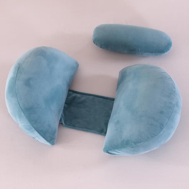 SHANNA Neu Schwangerschaftskissen Einstellbar, Komfortkissen Erwachsene, Ganzkörperkissen, Stützkissen Body Pillow, Stillkissen Körperkissen Abnehmbar Waschbar(Blau) Flanell Blau Klein