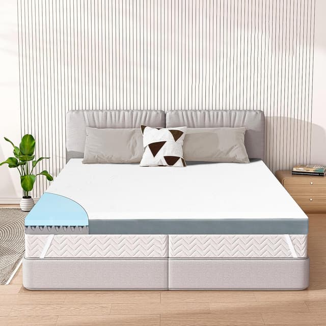 Zoelik Topper 140x200cm, 3D Airflow 8cm Höhe Gelschaum Matratzentopper, Atmungsaktive Memory Foam Mattress Topper fur Bett Boxspringbett Schlafsofa Weiß H2/H3 140 x 200 cm