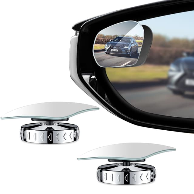 Yuentoen Toter Winkel Spiegel Auto, Toter Winkel Seitenrückspiegel mit Saugnapftyp, Weitwinkelspiegel 360 ° Drehbarer Toter-Winkel-Spiegel Vision Erweitern, perfekt für Autos, LKWs, SUVs (2 Stück)