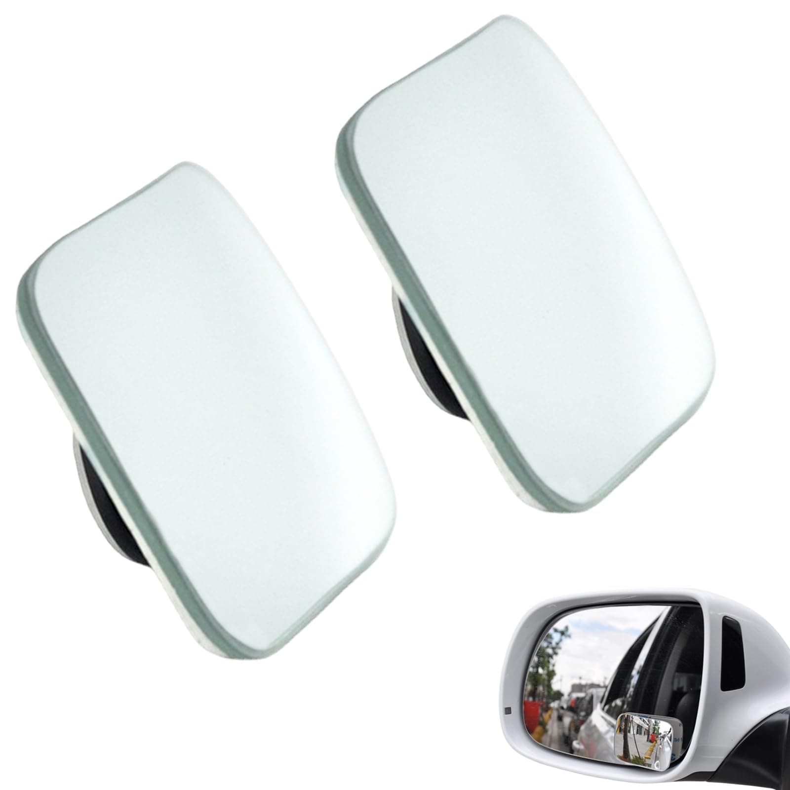 2 Stück Toter Winkel Spiegels, Quadratisch Rahmenloser Einstellbar Rückspiegel, 360° Verstellbarer HD-Glas-Spiegel konvex, Auto Blind Spot Spiegel für Autos, LKWs, SUVs, Verkehrssicherhei