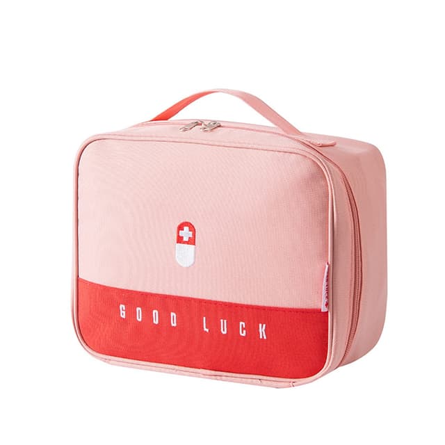 Reiseapotheke Tasche, Große Kapazität Notfalltasche, Tragbar wasserdichte Medizin Aufbewahrungstasche, Medikamenten Aufbewahrung für Haus Auto Office Reisen(Rosa)