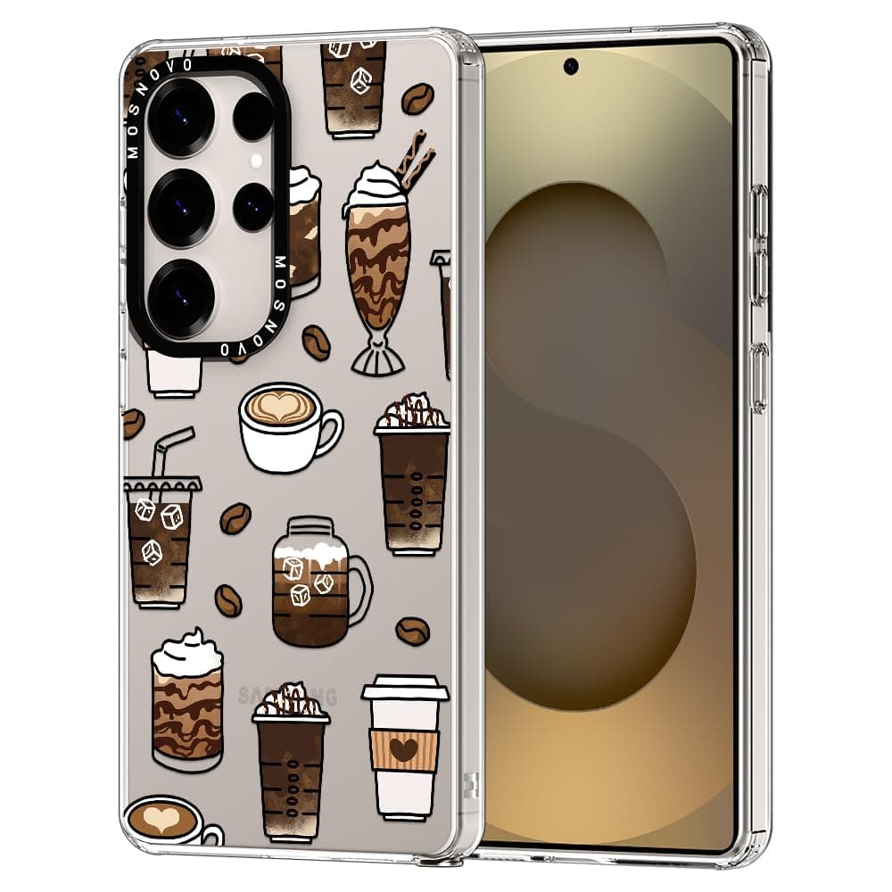 MOSNOVO für Samsung Galaxy S25 Ultra Hülle – Durchsichtige, schlanke, stoßfeste TPU+PC-Handyhülle, [6,6 Fuß Fallschutz/Anti-Abziehen] - Kaffee Samsung Galaxy S25 Ultra Kaffee