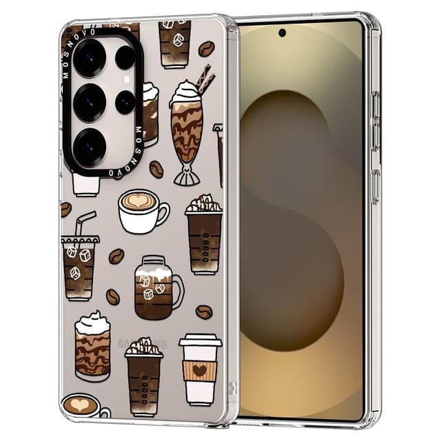 MOSNOVO für Samsung Galaxy S25 Ultra Hülle – Durchsichtige, schlanke, stoßfeste TPU+PC-Handyhülle, [6,6 Fuß Fallschutz/Anti-Abziehen] - Kaffee Samsung Galaxy S25 Ultra Kaffee