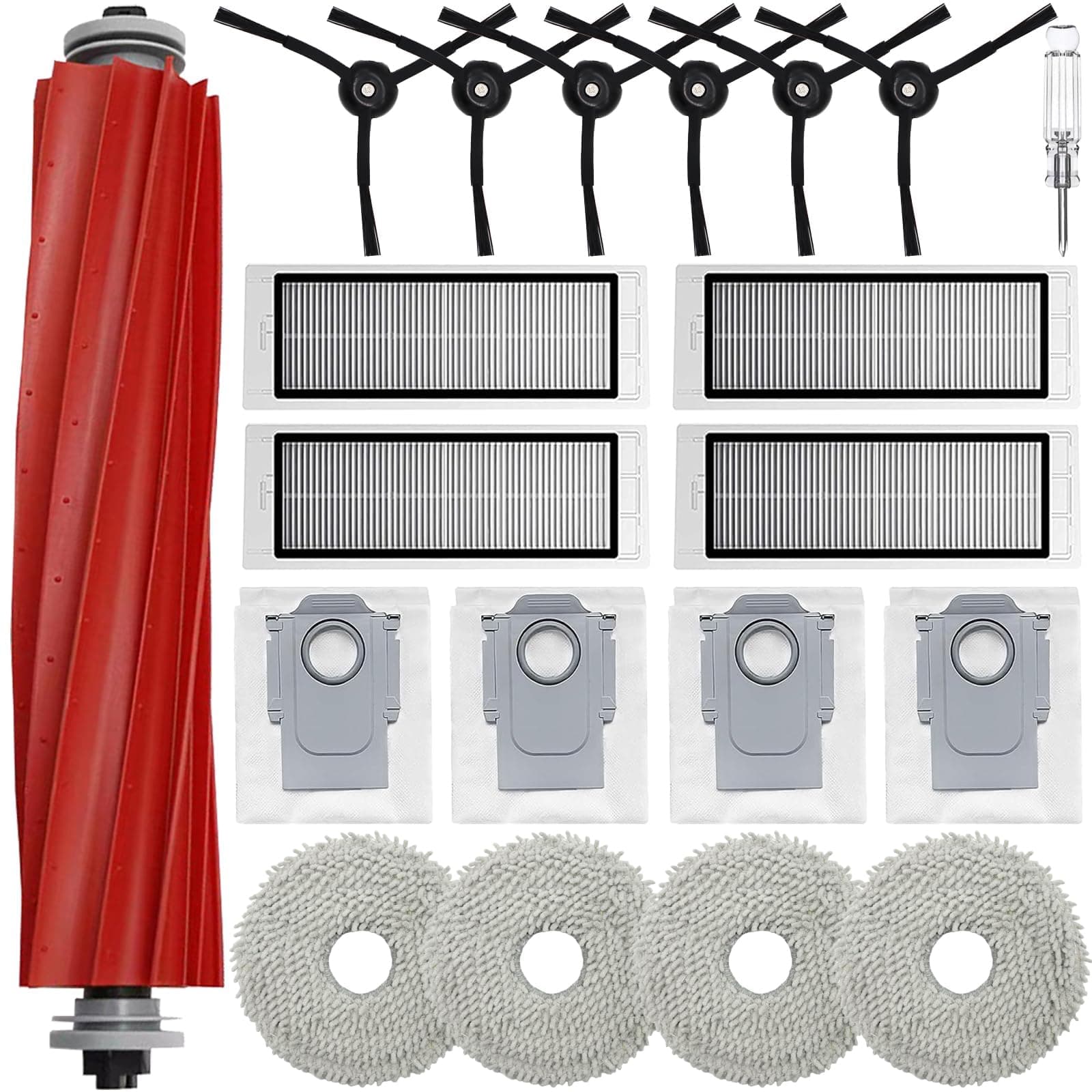 Soniicmomo Zubehör für Roborcok Q Revo (Nicht kompatibel mit Roborcok Qrevo S) Staubsauger, Zubehör-Set mit Hauptbürste, Staubbeutel, Wischtüche, HEPA-Filter, Seitenbürsten Ersatzteil Kit (Schwarz) Q Revo Schwarz