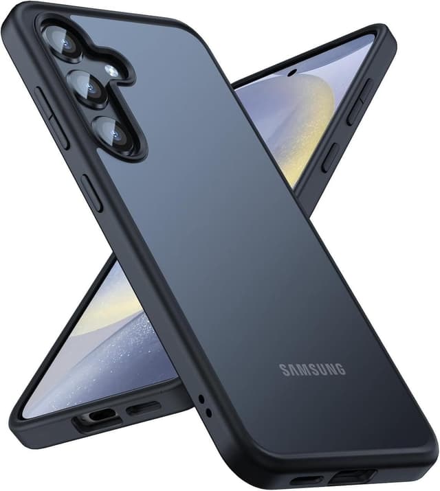 Premium Hülle für Samsung Galaxy S25 – Robust, stoßfest & stilvoll! Airbag-Technologie für Schutz auf Militärniveau. Kratzfest, griffig & sorgt für höchsten Komfort (Schwarz, Samsung S25) Samsung S25 Schwarz