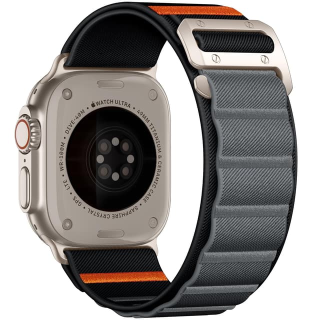 Bandletic Nylon Armband Kompatibel mit Apple Watch Armband 46mm 45mm 44mm 49mm 42mm(3 2 1), Weiche Sportbänder mit G-Haken für Apple Watch Ultra 2/SE/iWatch Serie 10 9 8 7 6 5 4 3 2 1 für Herren Damen Schwarz/Grau