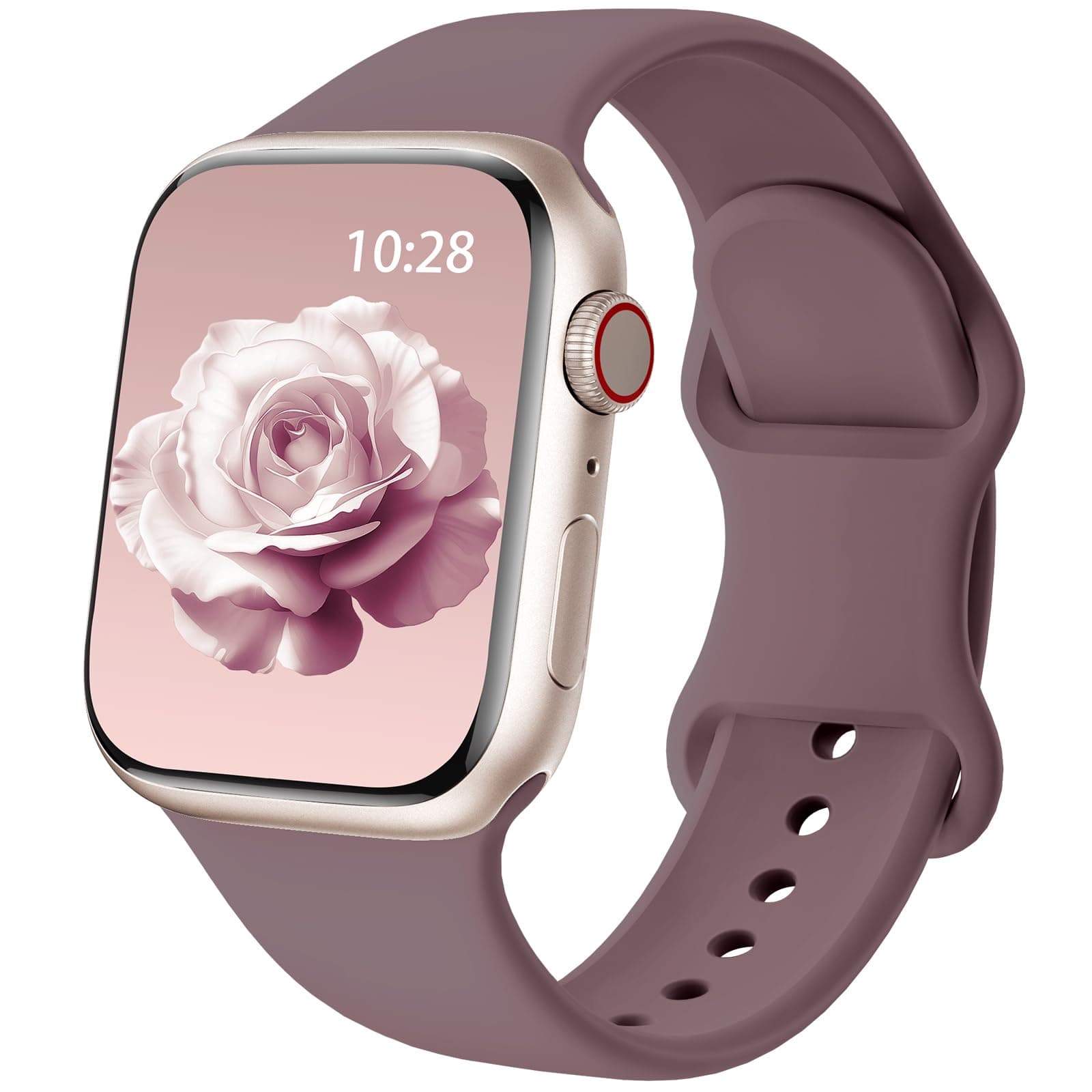 Patented Ersatzarmband Kompatibel mit Sport Apple Watch Armband 38mm 40mm 41mm 42mm,Ersatz armband Silikon Kompatibel mit iWatch SE Series 10 9 8 7 6 5 4 3 2 1 Ultra Herren Damen Smoky Purple 38mm/40mm/41mm/42mm(Series 10)