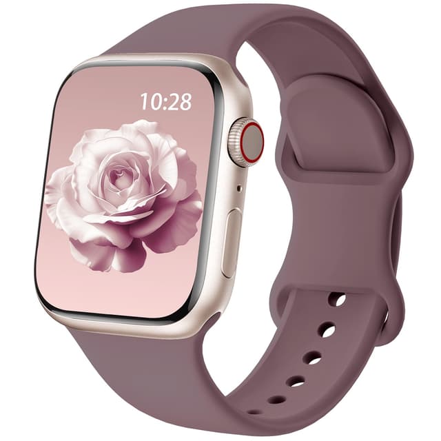 Patented Ersatzarmband Kompatibel mit Sport Apple Watch Armband 38mm 40mm 41mm 42mm,Ersatz armband Silikon Kompatibel mit iWatch SE Series 10 9 8 7 6 5 4 3 2 1 Ultra Herren Damen Smoky Purple 38mm/40mm/41mm/42mm(Series 10)