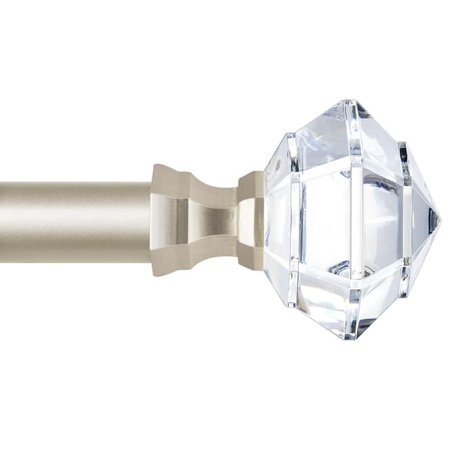 HOTOZON Gardinenstange Gold 80 bis 365cm, Ausziehbare Vorhangstange mit Diamantfoemige Endstücke, Dekorative Vorhangstangen für Wohnzimmer, Esszimmer, Küche und Schlafzimmer Champagne Goud 80-365cm