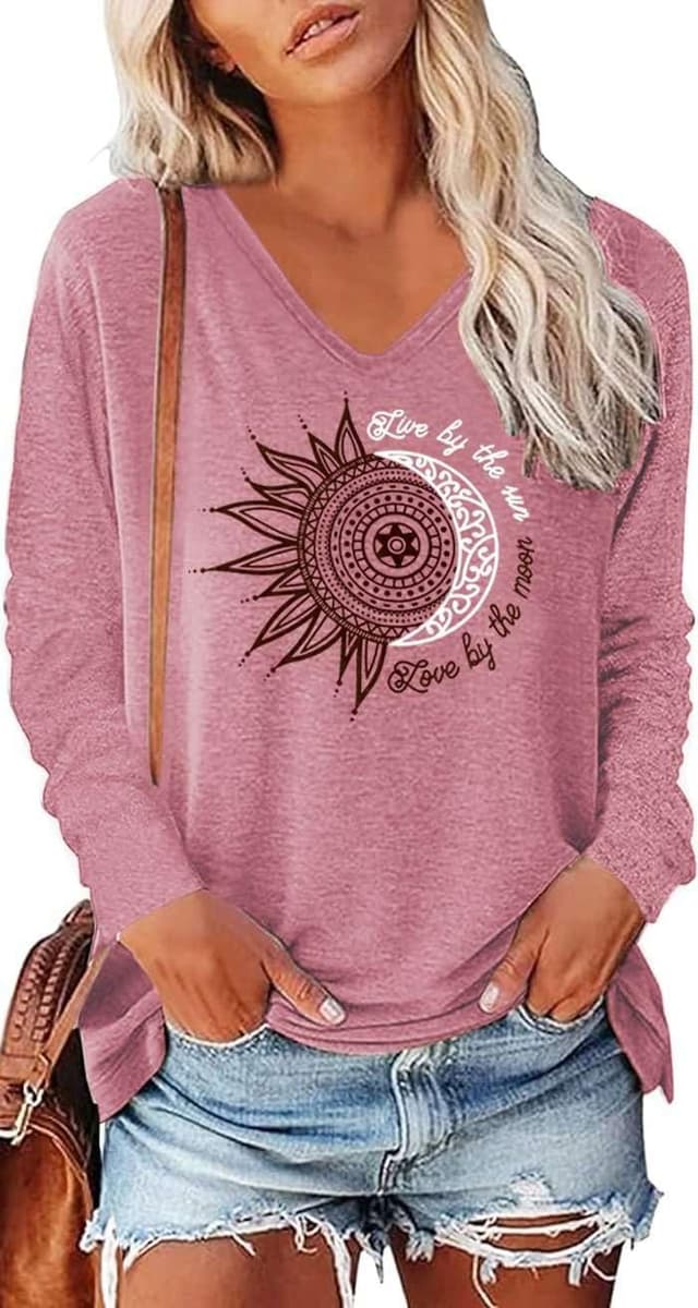 Teesho Tshirt Damen Oberteile Elegant Langarm/Kurzarm Crop Tops Casual Longshirt Cap hülse Tunika Sommer Tank Tops Sporttop M Y1-rosa