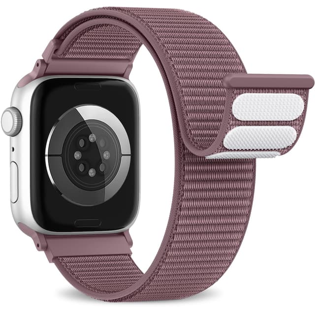 Higgs Nylon Armband Kompatibel mit Apple Watch 40mm 41mm 38mm 44mm 45mm 46mm 42mm 49mm,Sport Solo Loop Ersatzarmband für iWatch Series 10 SE 9 Ultra 8 7 6 5 4 3 2 1 für Herren Damen Rauch lila 38mm/40mm/41mm/42mm(Series 10)