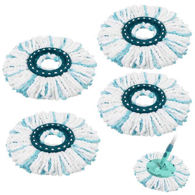 4 Stück Ersatzkopf für Leifheit Clean Twist Disc Mop/Clean Twist Disc, für Leifheit Bodenwischer Ersatzbezug, Mikrofaser Wischmop für Leifheit Wischmop,Entfernt starken Schmutz für Leifheit Wischbezug