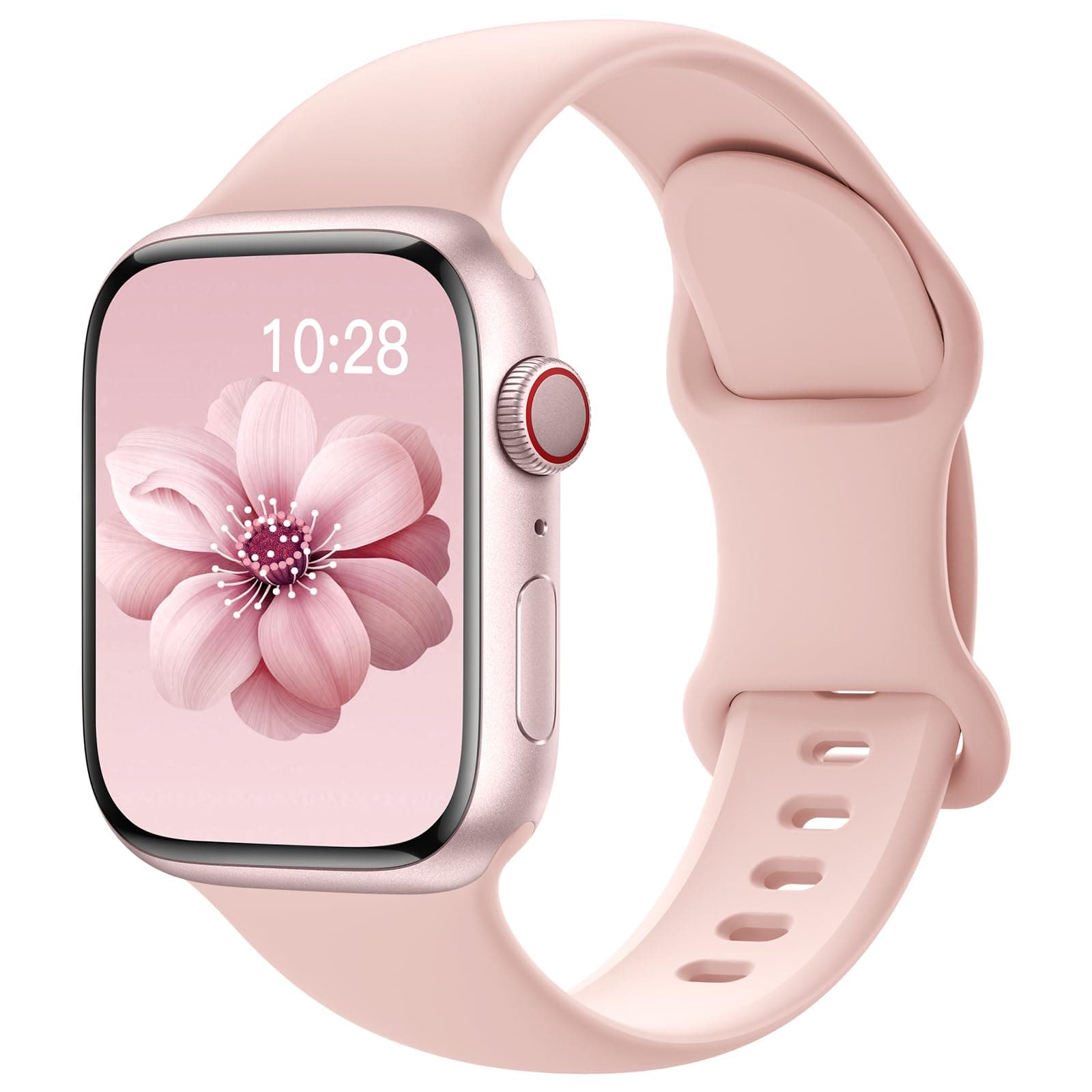 Yoohoo Kompatibel mit Apple Watch Armband 41mm 40mm 42mm 46mm 45mm 44mm 38mm 49mm,Weiches Silikon Sport Ersatz Armbänder Kompatibel mit iWatch SE Series 10 9 8 7 6 5 4 3 2 1 Ultra Herren Damen 1-Rosa Sand 38mm/40mm/41mm/42mm(Series 10)