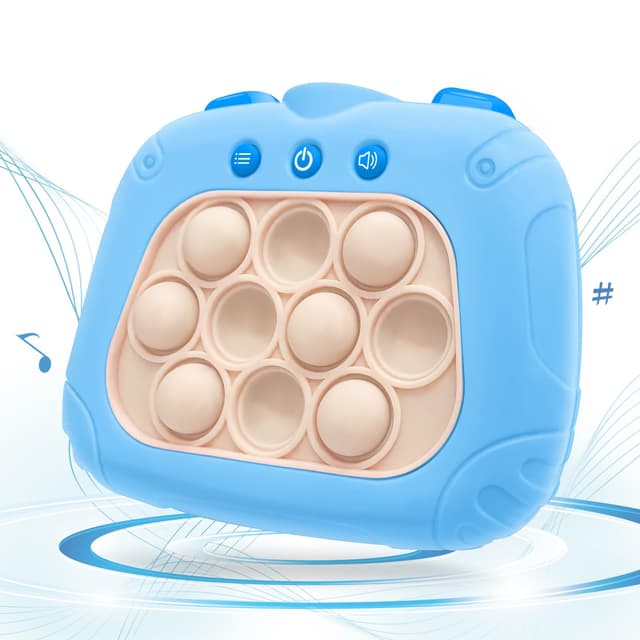 Yefun Pop on It Spielzeug, Plopper Elektronisches Light up Pop Game, Puzzle-Spielmaschine Game Controller, Antistress Geschenk für Jungen, Mädchen, Teenager, Autofahrt Kinder Spielzeug(Blau)