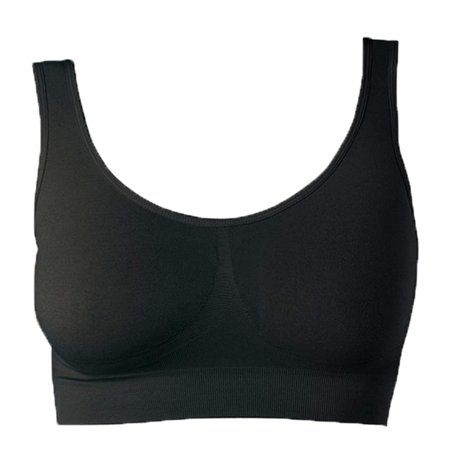 UnsichtBra Bustier Damen BH ohne Buegel | Wohlfühl Bustiers Top | Bügelloser Soft Bra | Schlaf Still Sport Bralette in vielen Farben XXL Schwarz