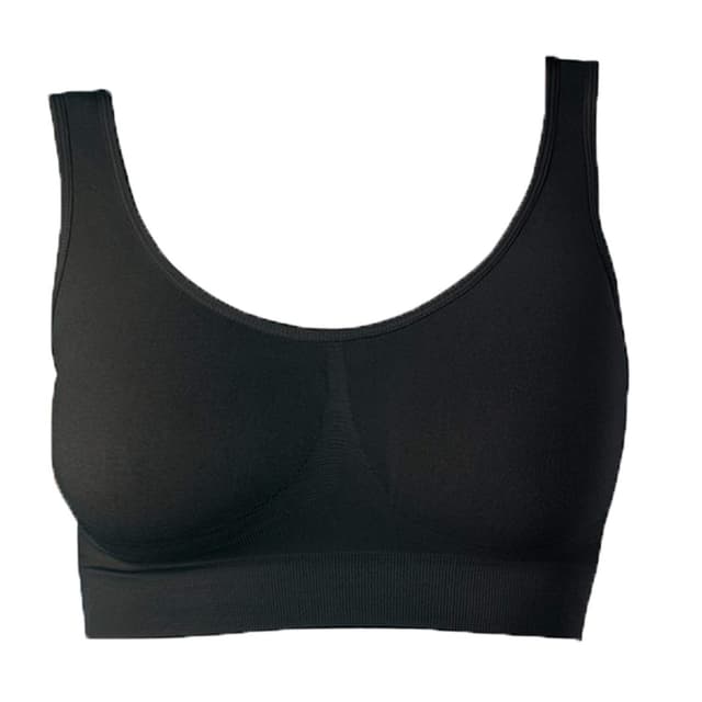 UnsichtBra Bustier Damen BH ohne Buegel | Wohlfühl Bustiers Top | Bügelloser Soft Bra | Schlaf Still Sport Bralette in vielen Farben XXL Schwarz
