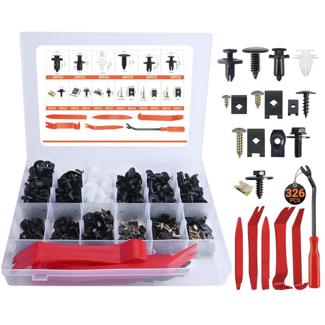 140 Stück Auto Befestigung Clips, Auto Türplatte Schnappt Set, Kfz Werkzeug 6 Arten Türverkleidung Klammern, Stoßstangen Zierleisten Plastikklips Set, Spreiznieten Befestigungssatz (LS25421)