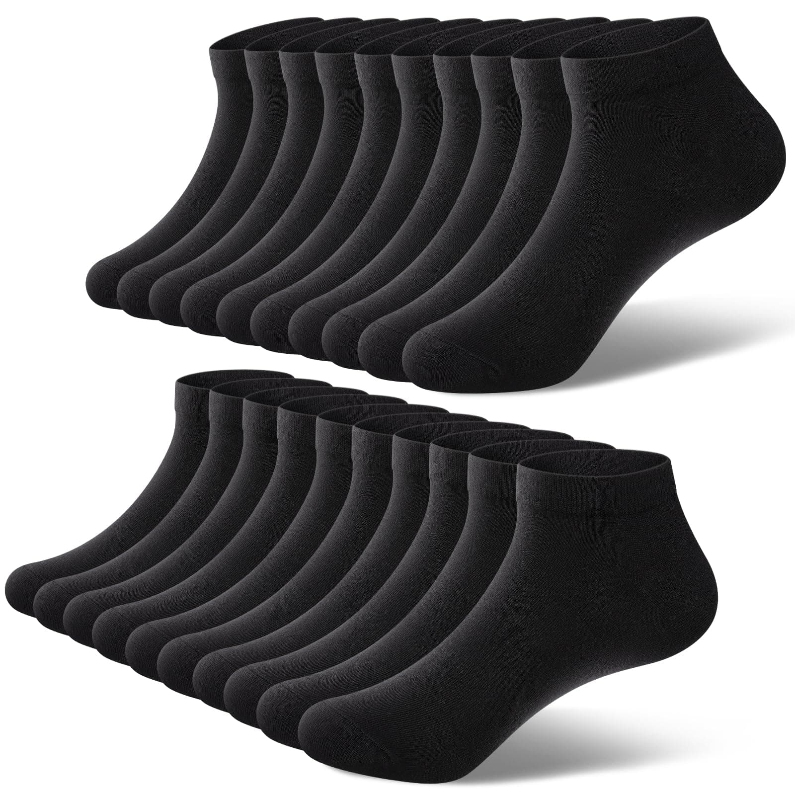 fitfets Sneaker Socken Herren Damen Baumwolle 10 Paar Sneakersocken Kurz Sneakersocken Socks Unisex Schwarz Weiß Grau