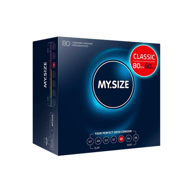 MY.SIZE Classic Kondome Größe 5 I 60 mm Breite I 80 Stück Megapackung I Premium extra dünn I gefühlsecht hauchzart I dünne 0,07 mm Wandstärke I vegan I für Men 60 Mm 80 stück (1er Pack)