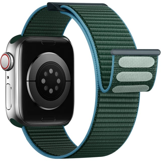 Yoohoo Nylon-Armbänder, kompatibel mit Apple Watch, 38 mm, 40 mm, 41 mm, 42 mm, für Damen und Herren, verbessertes weiches Nylon-Armband, Ersatzarmbänder für iWatch Serie 10, 9, 8, 7, 6, 5, 4, 3, 2, Seegrün 38mm/40mm/41mm/42mm(Series 10)
