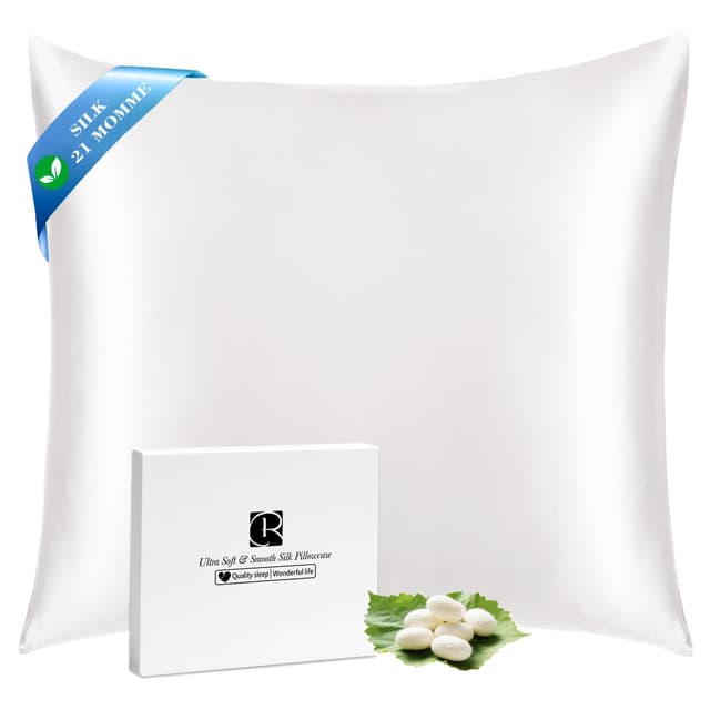 SeidenKissenbezug 80x80, Ravmix Kissenbezüge aus Seide, für Haar und Haut, mit verstecktem Reißverschluss, beide Seiten Seide, Maulbeerseide Kopfkissenbezug 80x80, 1 Stück, Elfenbein Elfenbein 80×80cm