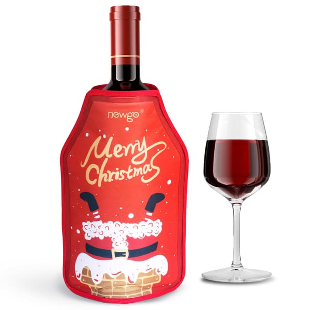 NEWGO Wein Kühlhülse Weihnachten Weinflasche dekorative Hülse Wein Aktiv Weinkühler Urlaub Weinflasche Hülse, Champagner, Flasche Kühler Hülse, wasserdichtes Gewebe
