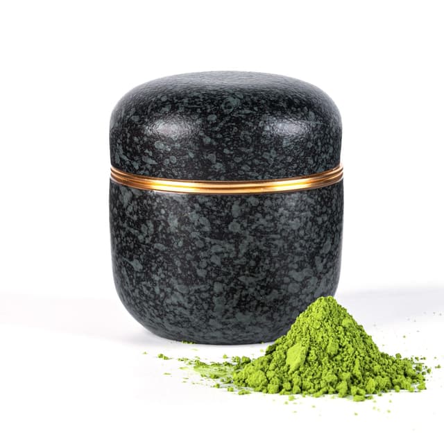 TEANAGOO Keramik-Matcha-Tee-Behälter | Tragbarer Mini-Matcha-Aufbewahrungsbehälter mit Aluminiumlegierungsdeckel, doppelte Dichtung für Frische, 2,8 oz, ideal für Reisen - X1, Charcoal Grey Anthrazitgrau