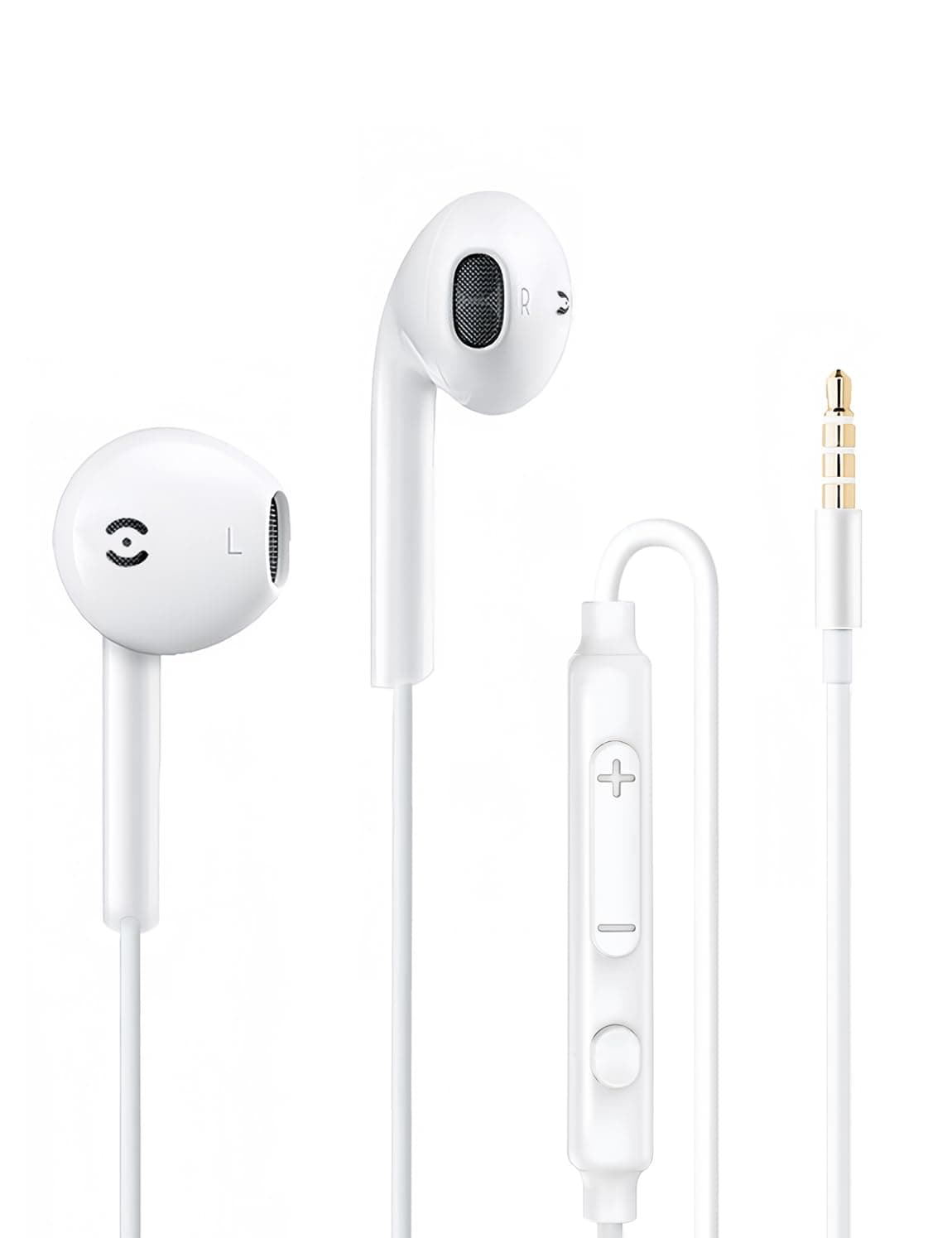 MAS CARNEY WH9 Kopfhörer Mit Kabel，In-Ear Ohrhörer mit Mikrofon, Kompatibel mit Samsung Huawei Vivo Oppo Mi Redmi, Weiß Kopfhörer 3.5mm Weiß