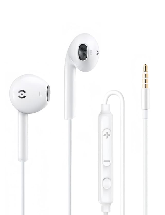 MAS CARNEY WH9 Kopfhörer Mit Kabel，In-Ear Ohrhörer mit Mikrofon, Kompatibel mit Samsung Huawei Vivo Oppo Mi Redmi, Weiß Kopfhörer 3.5mm Weiß